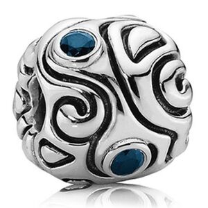 Pandora RARE LARGE Indigo Blue CZ Daydream Retired Bead Charm